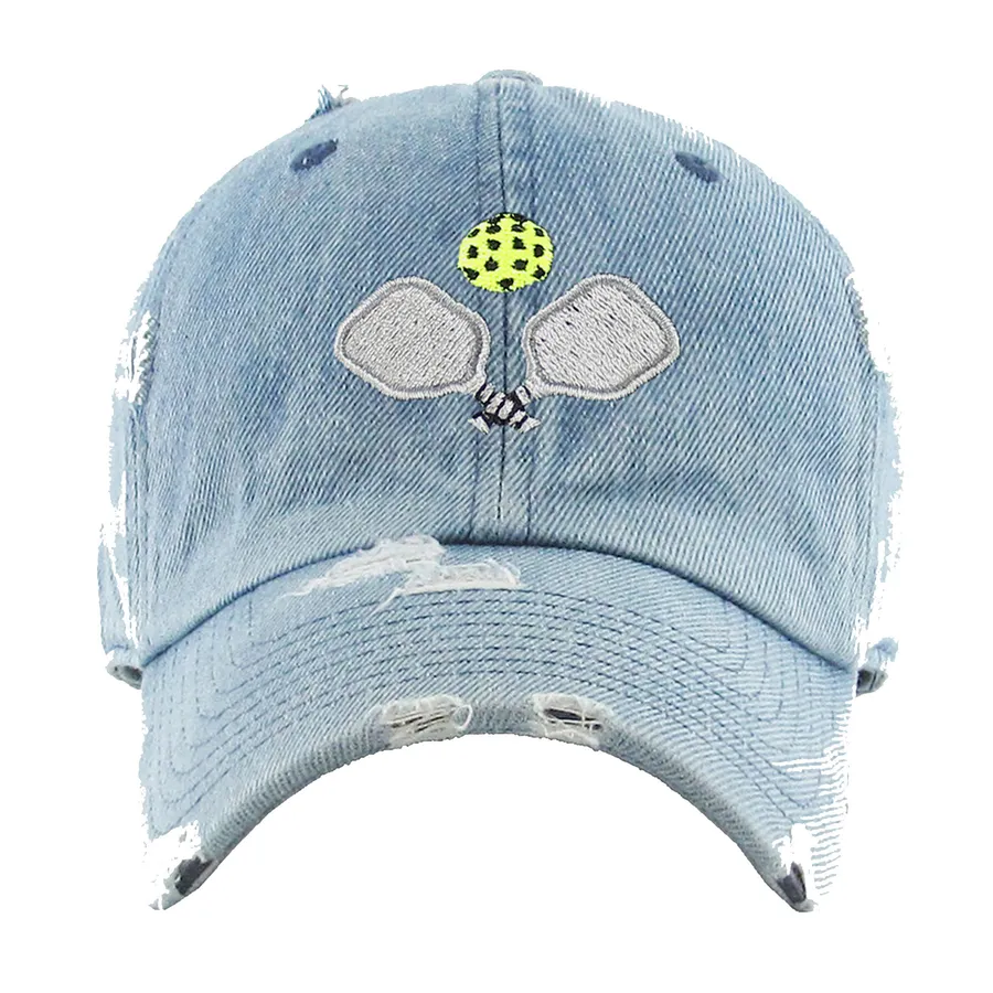 Pickleball Paddle Ball Vintage Baseball Cap-Assorted-In Bluk — wholesale Apparel & Accessories by the case