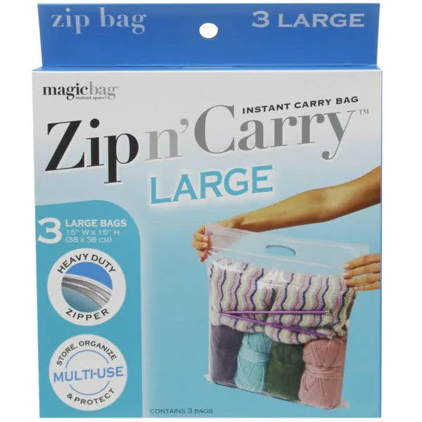 zip n carry large instant carry bag 3 pack MOQ-8Pcs, 3.81$/Pc — wholesale Bags & Backpacks by the case