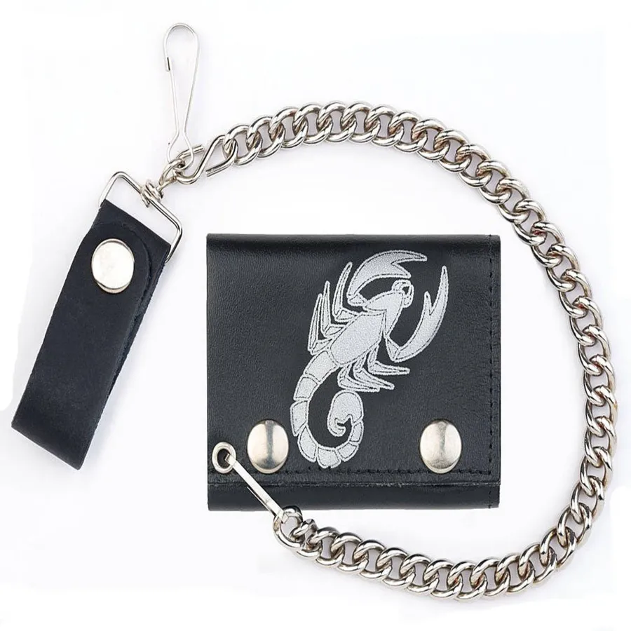 Scorpion Leather Wallets with Chain — wholesale Bags & Backpacks by the case