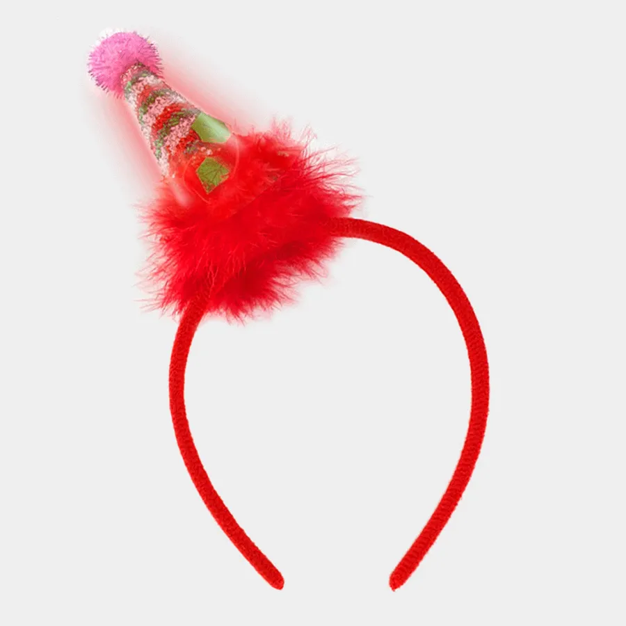 Light Up Faux Fur Christmas Headband For Kids — wholesale Seasonal & Holiday by the case