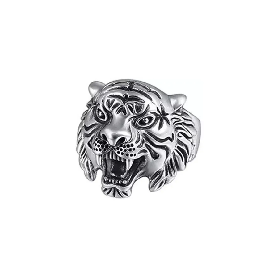 Wholesale Roaring Tiger Head Face 1" Metal Biker Ring (MOQ-6) — wholesale More Wholesale Goods by the case