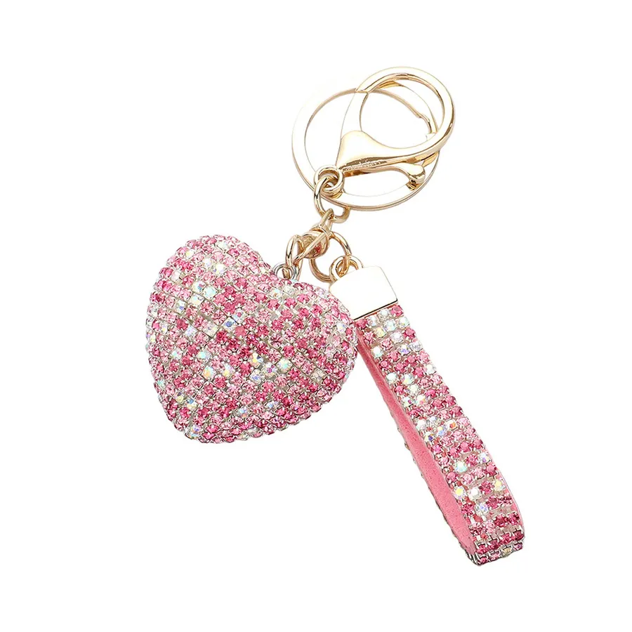 Bling Heart Keychain Bag Charm — wholesale Keychains & Charms by the case