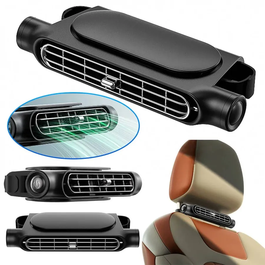 Car Seat Fan 3-Speed Portable Comfort USB Cooling Black — wholesale Tech & Gadgets by the case