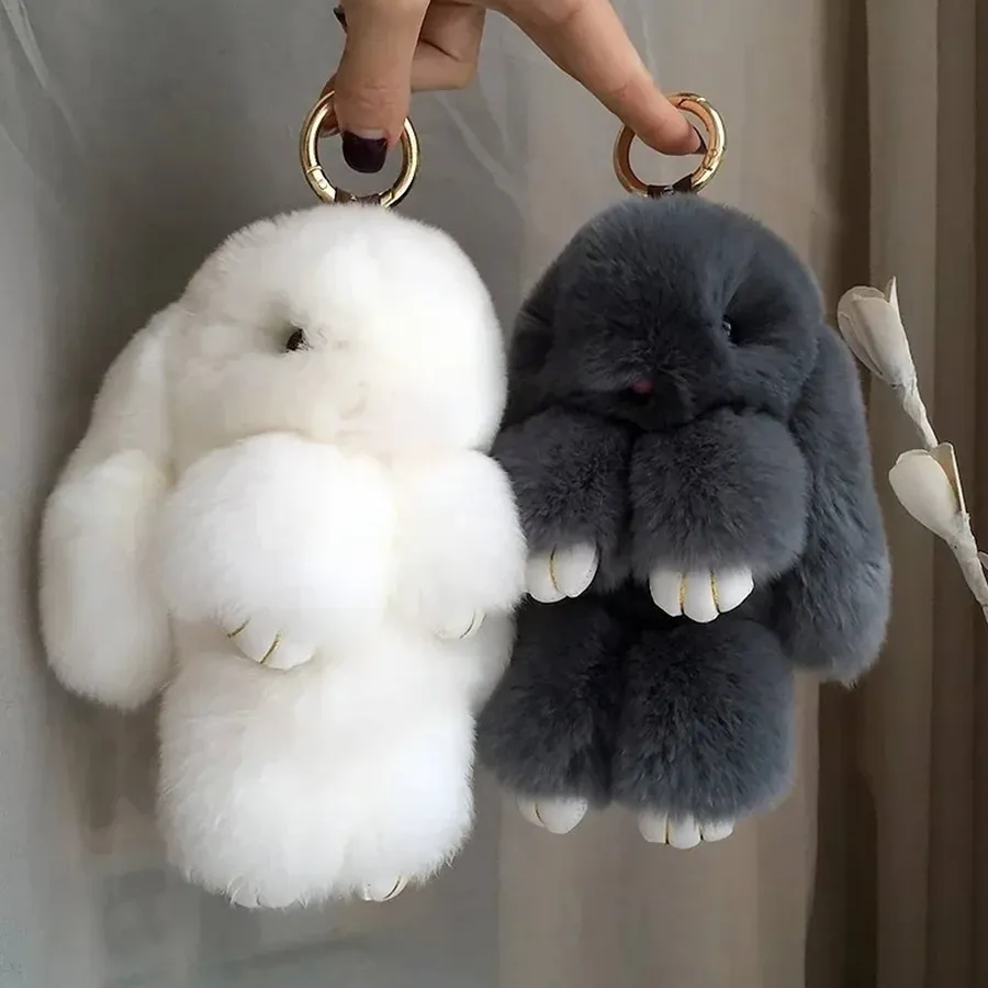 Cute Rabbit Pom Pom Keychain Toy — wholesale Keychains & Charms by the case
