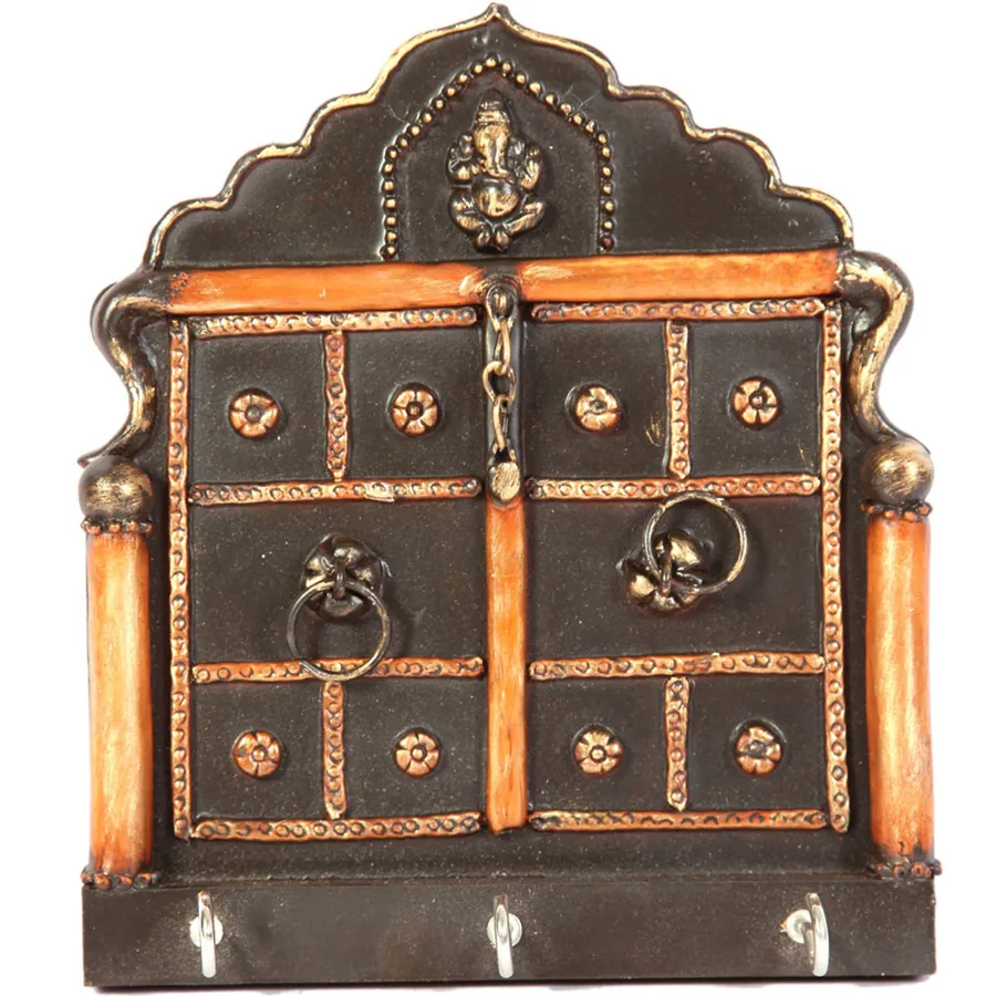 Wooden Jharokha Key Holder For Wall Bulk — wholesale Home & Décor by the case