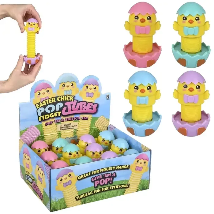 Fidget Sensory Toy Chick Pop Tube for Kids - Assorted — wholesale Fidgets & Sensory by the case