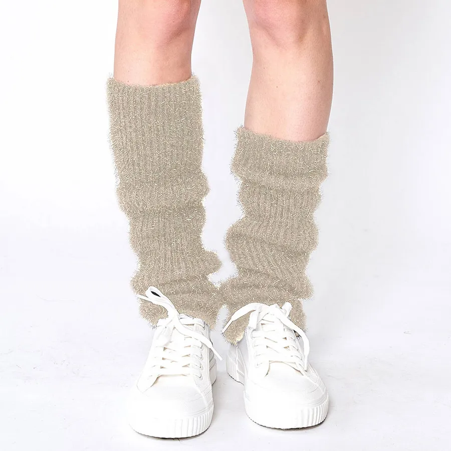 Lurex Fluffy Leg Warmers For Winter - Assorted — wholesale Fidgets & Sensory by the case