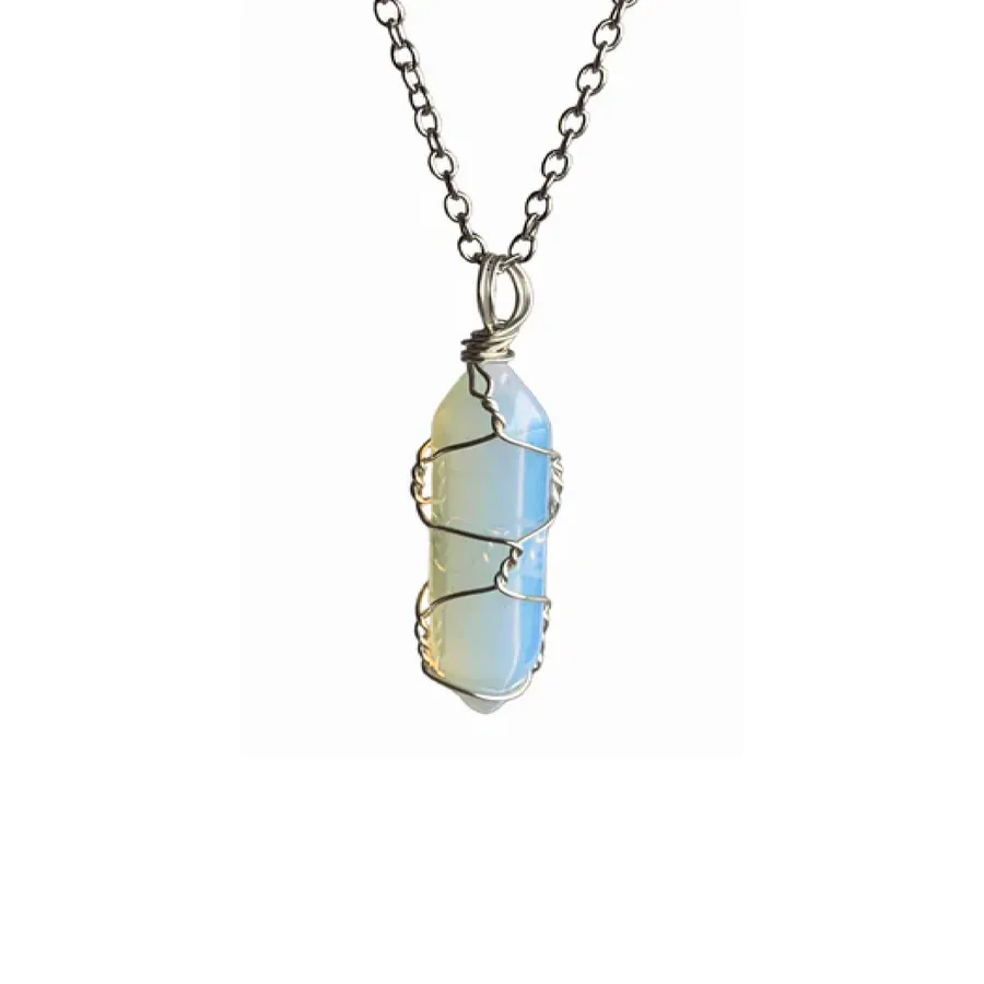 Opalite Wire Wrapped Chain Necklace In Bulk — wholesale Apparel & Accessories by the case