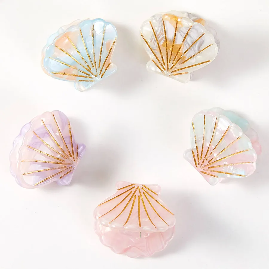 Sea Shell Themed Mini Hair Claw Clip Set - Assorted — wholesale Apparel & Accessories by the case