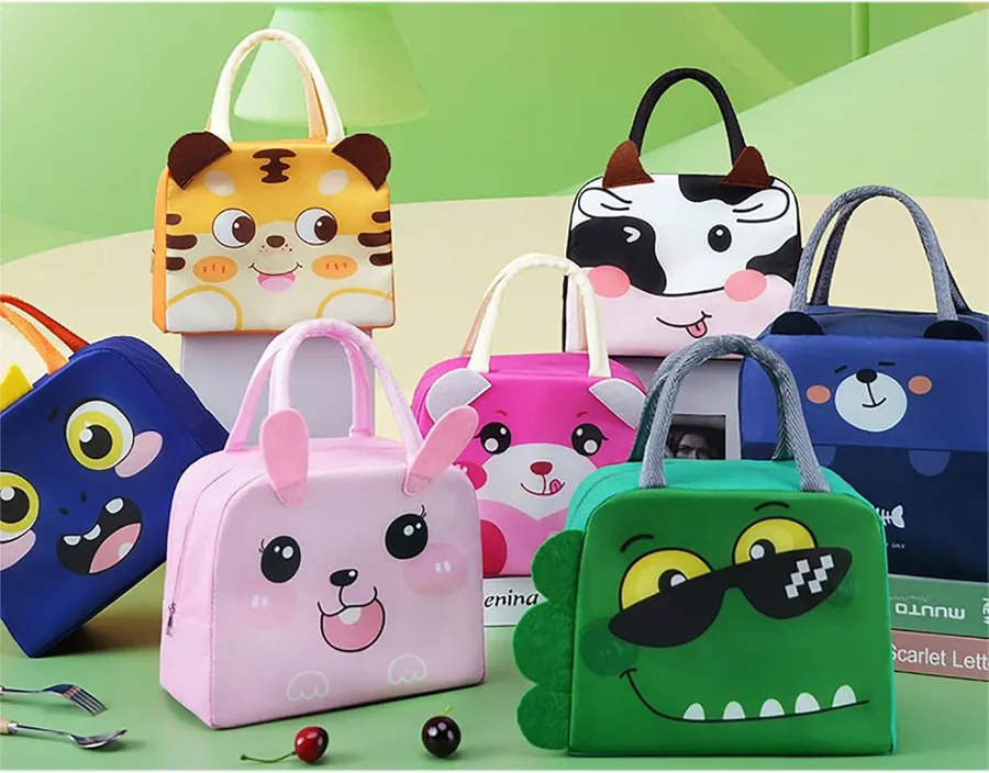 Kids Insulated Lunch Bag - Hand Carry School Tote, Assorted Designs — wholesale Bags & Backpacks by the case