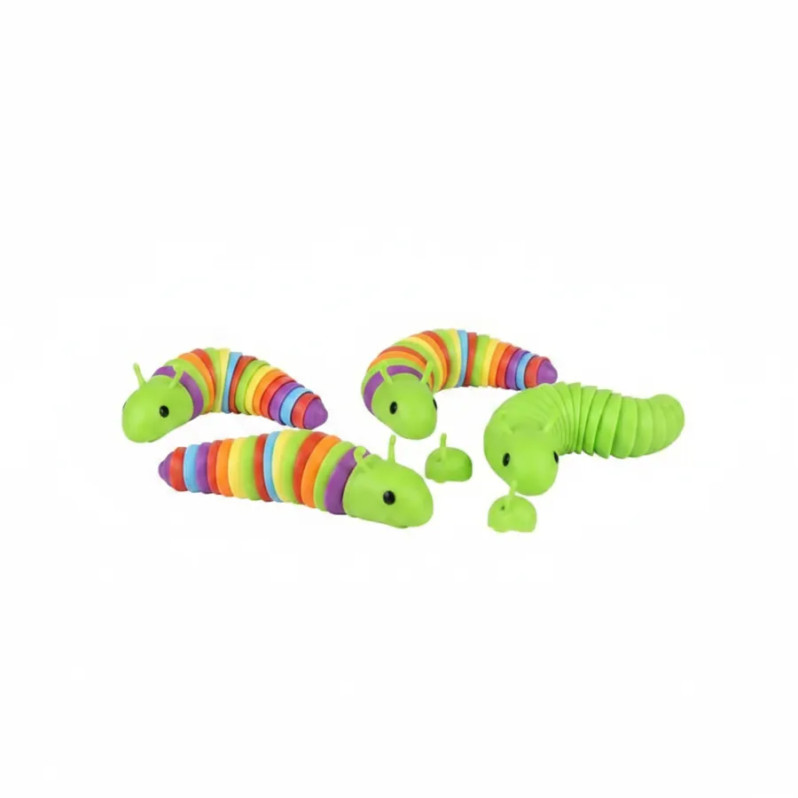 Sensory Wiggle Caterpillar Squishy Toy - Flexible Fidget & Stress Relief Toy — wholesale Fidgets & Sensory by the case