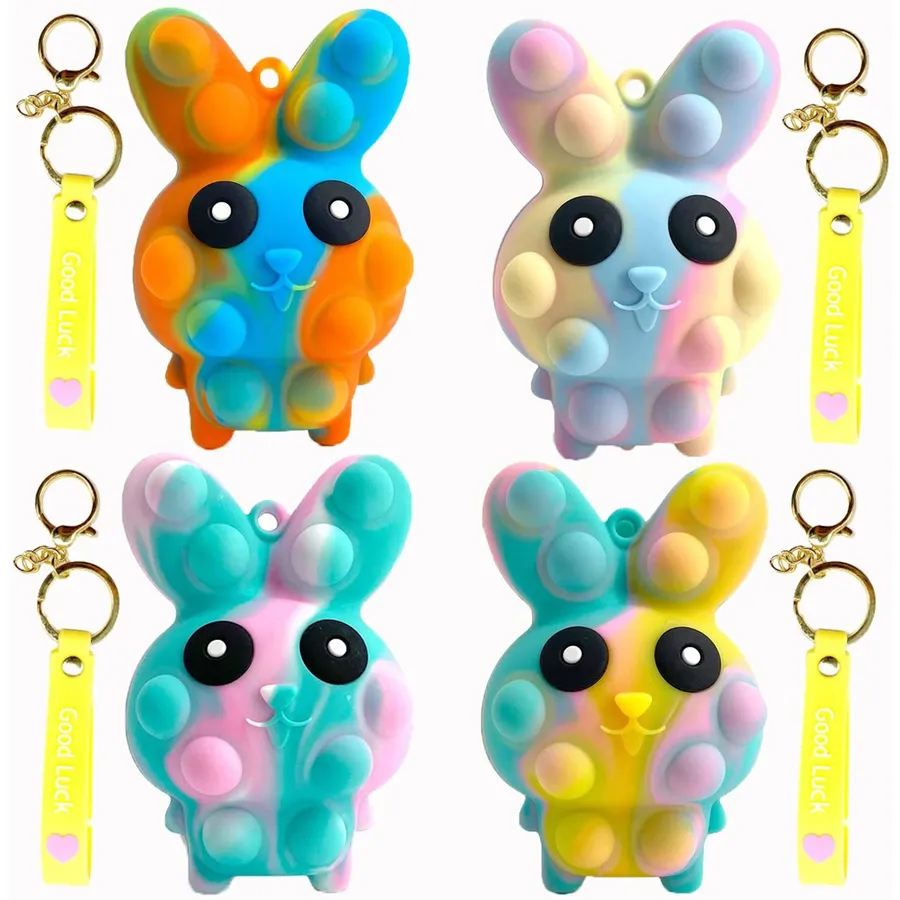 Fidget Sensory Toy Cute Plush Rabbit Ball Keychain — wholesale Fidgets & Sensory by the case