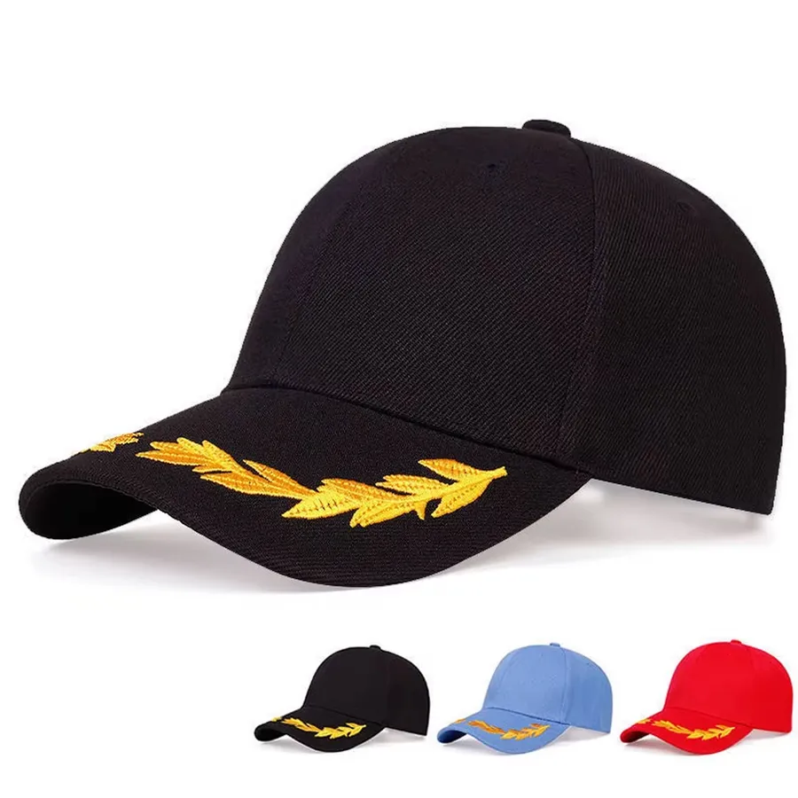 Golden Leaf Embroidered Baseball Cap - Assorted — wholesale Apparel & Accessories by the case