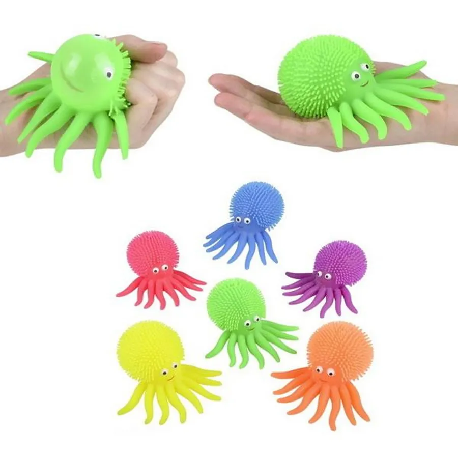 Cute Squishy Puffer Octopus: Soft Stress Keeraft Home Gifts — wholesale Fidgets & Sensory by the case
