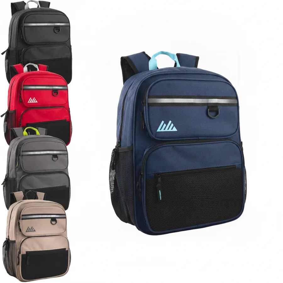 17-Inch Rugged Multi-Pocket School Backpack - Durable Kids Bookbag & Daypack — wholesale Bags & Backpacks by the case