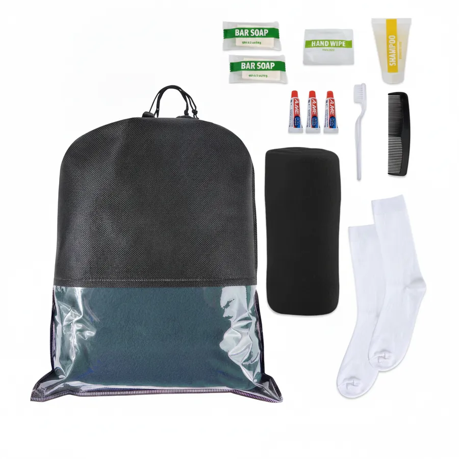 Travel Hygiene Gift Set - Drawstring Cinch Bag, 5-Piece Set — wholesale Bags & Backpacks by the case