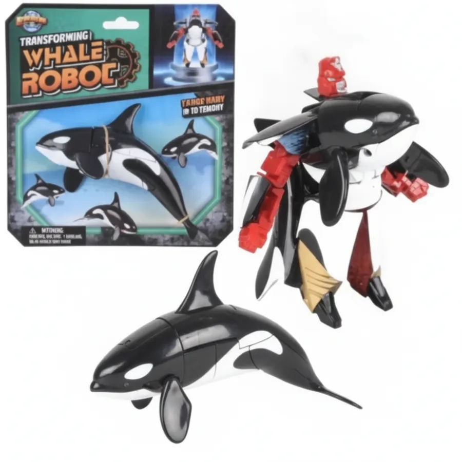 Orca Robot Action Figure - Transforming Sea Life Toy for Kids, Imaginative Play Gift for Boys and Girls — wholesale Toys & Games by the case