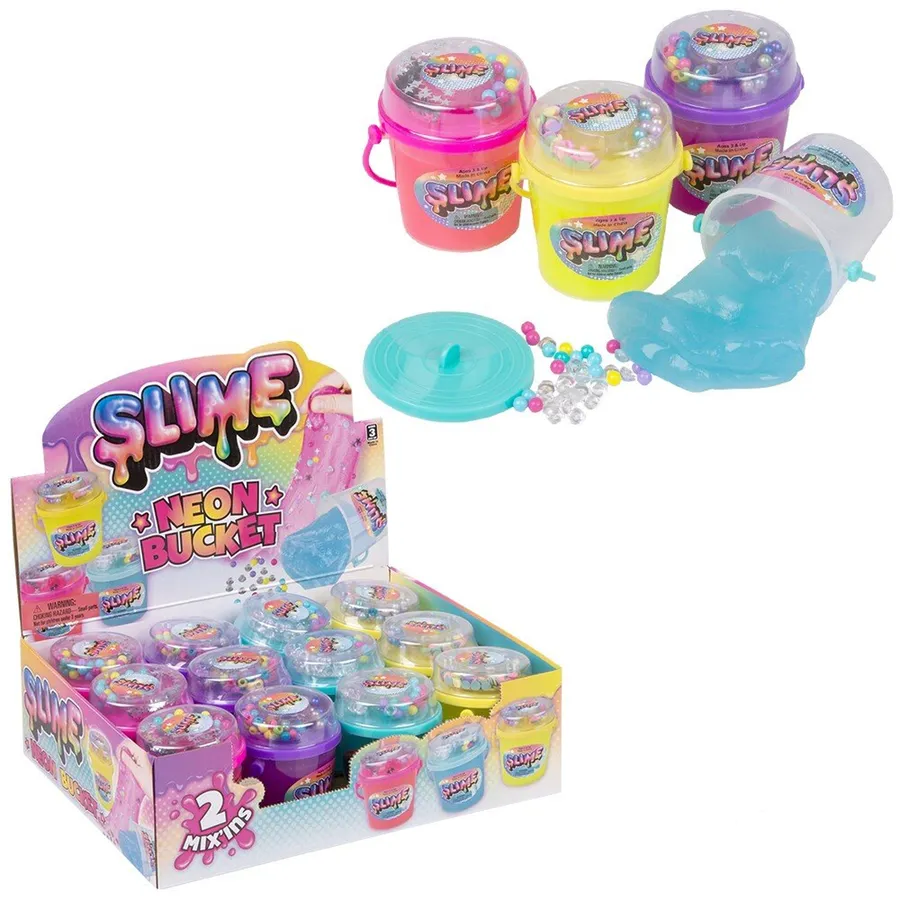 Bucket Neon Mix-In Slime Vibrant Kids Toy — wholesale Fidgets & Sensory by the case