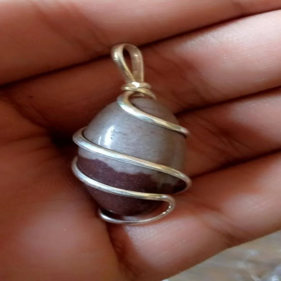 Wholesale Narmadeshwar Shivling Wire-Wrapped Pendant (Sold by 3PCS) — wholesale Keychains & Charms by the case