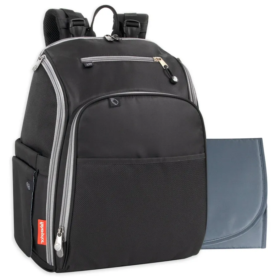 Fast finder Multi Pocket Diaper Bag Backpack Gray — wholesale Bags & Backpacks by the case