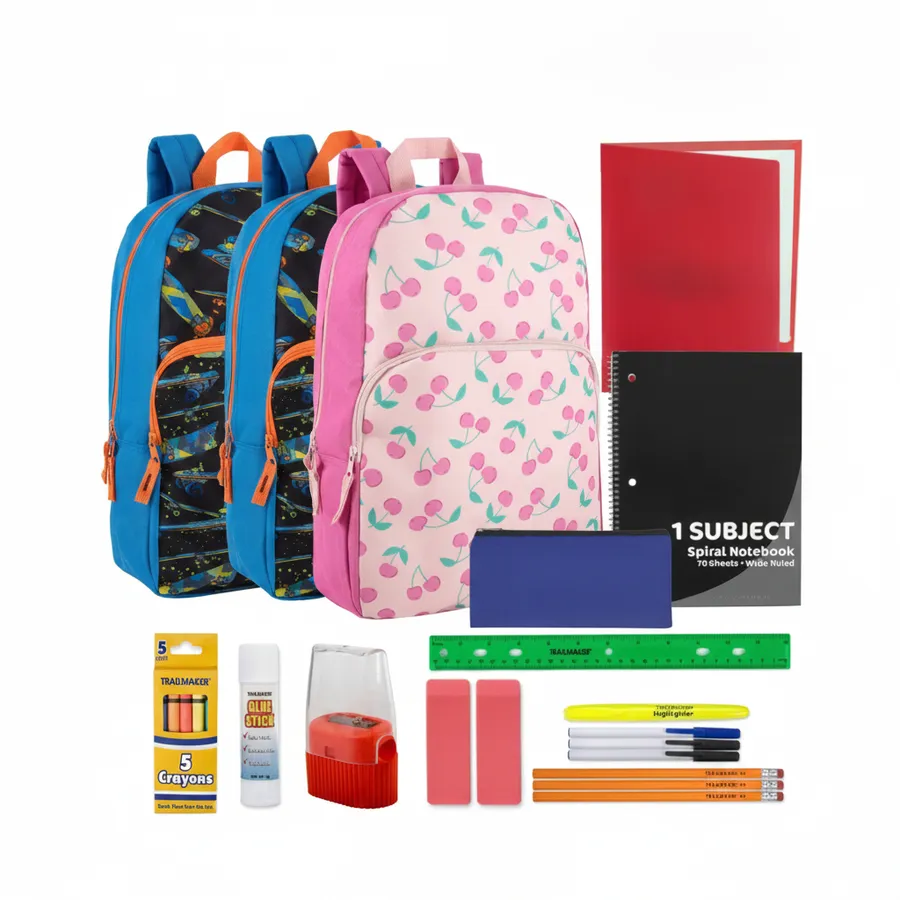 17-Inch Printed Backpack with School Supplies Kit | Kids Bags for Everyday and Travel — wholesale Bags & Backpacks by the case