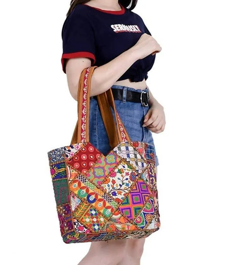 Peach Multicolored Indian Traditional Bag For Women/Girl — wholesale Bags & Backpacks by the case