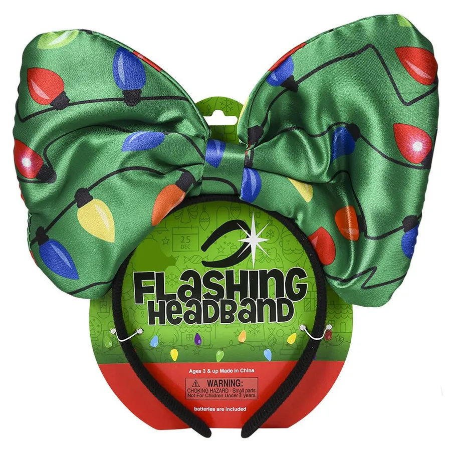 Holiday Light Up Bulbs Bow Band For Kids — wholesale Seasonal & Holiday by the case