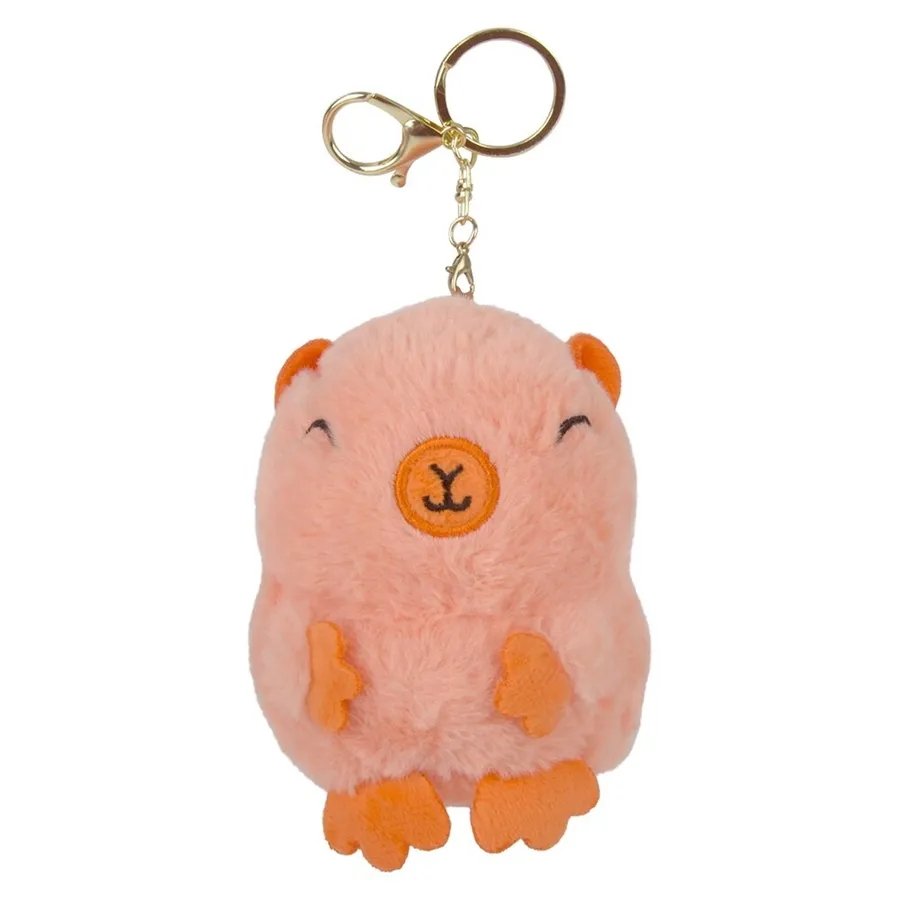 Cute Plush Capybara Themed Clip On Keychain Toy — wholesale Plush & Squishies by the case