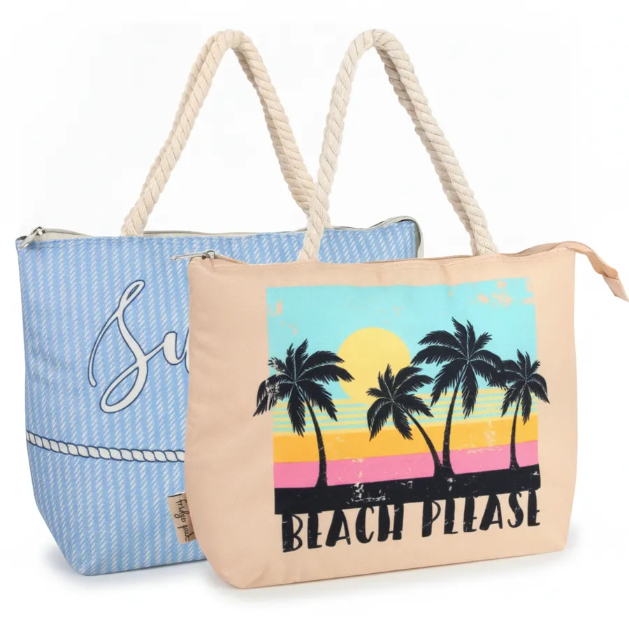 Insulated Zippered Beach Tote Bag - Travel and Everyday Utility Tote — wholesale Bags & Backpacks by the case