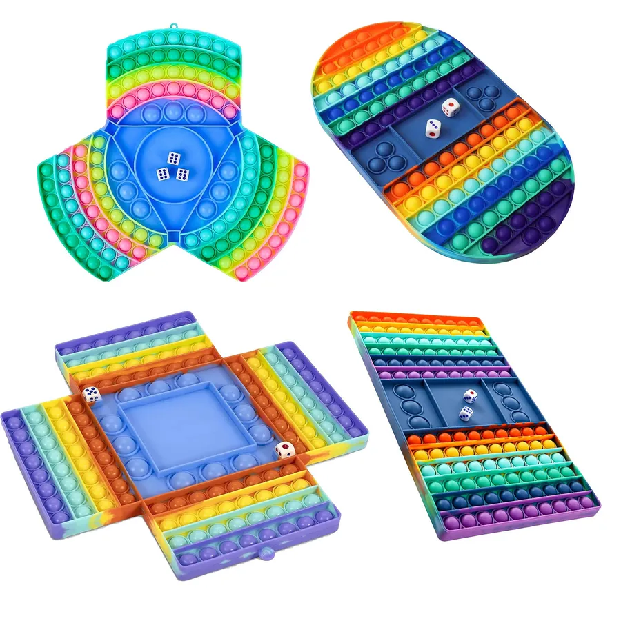Rainbow Chess Board Pop It Fidget Kids Toys — wholesale Fidgets & Sensory by the case