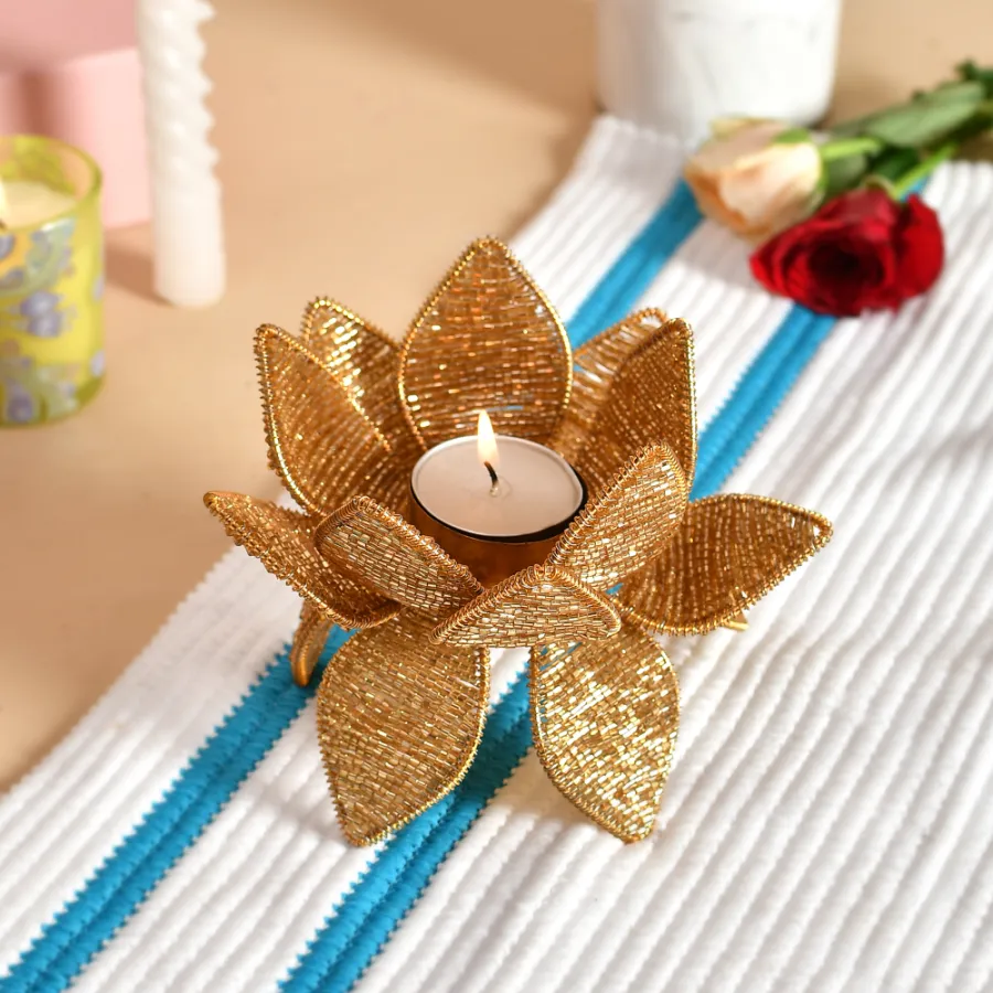 Lotus Blooms Elegant TLite Candle Holder Keeraft Gifts — wholesale Home & Décor by the case