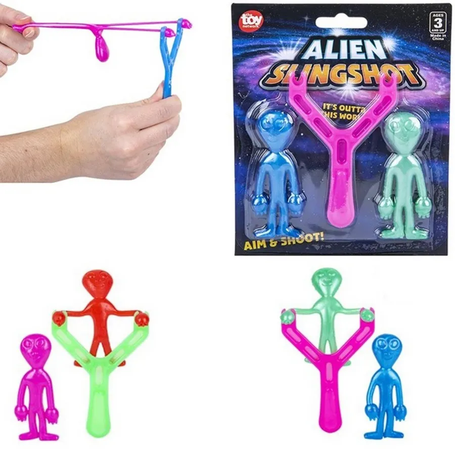 Alien Sling Shot Stretchy Sticky Flying Toys: Assorted — wholesale Toys & Games by the case