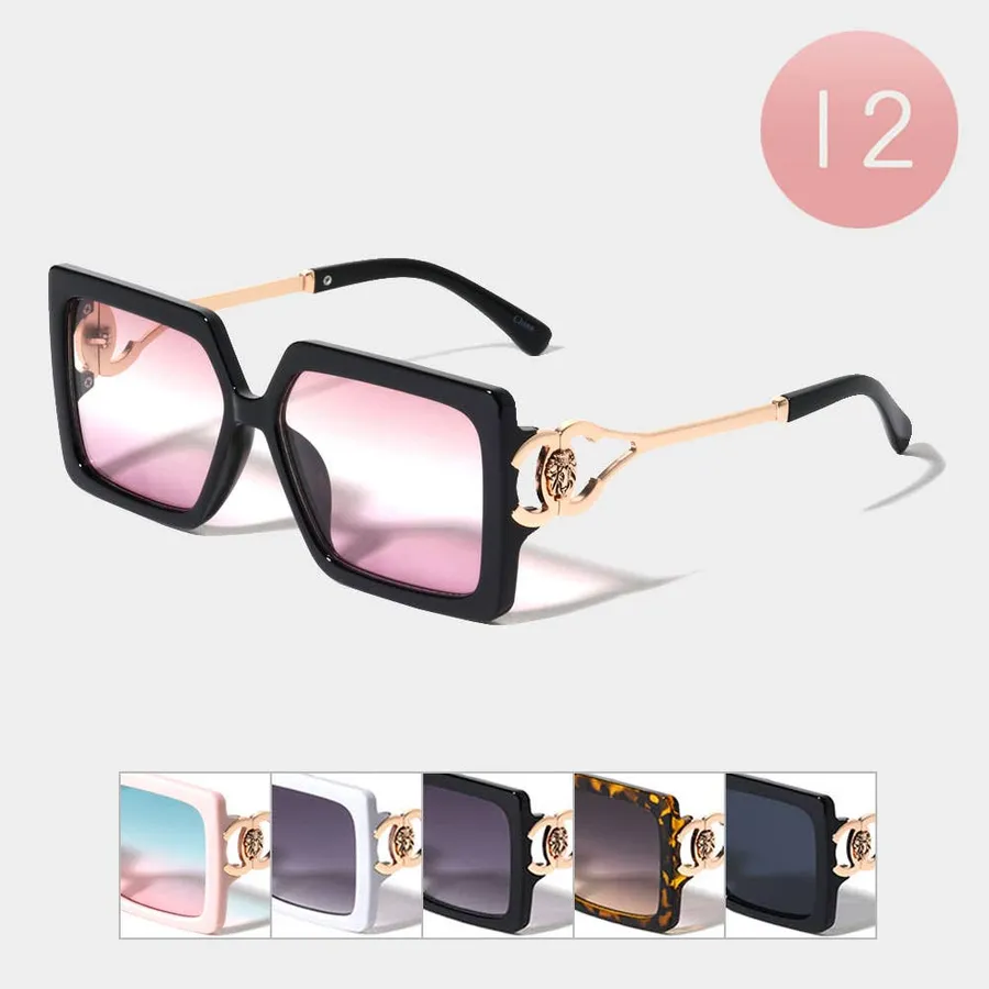 Tinted Lens Square Frame Sunglasses - Assorted — wholesale Apparel & Accessories by the case