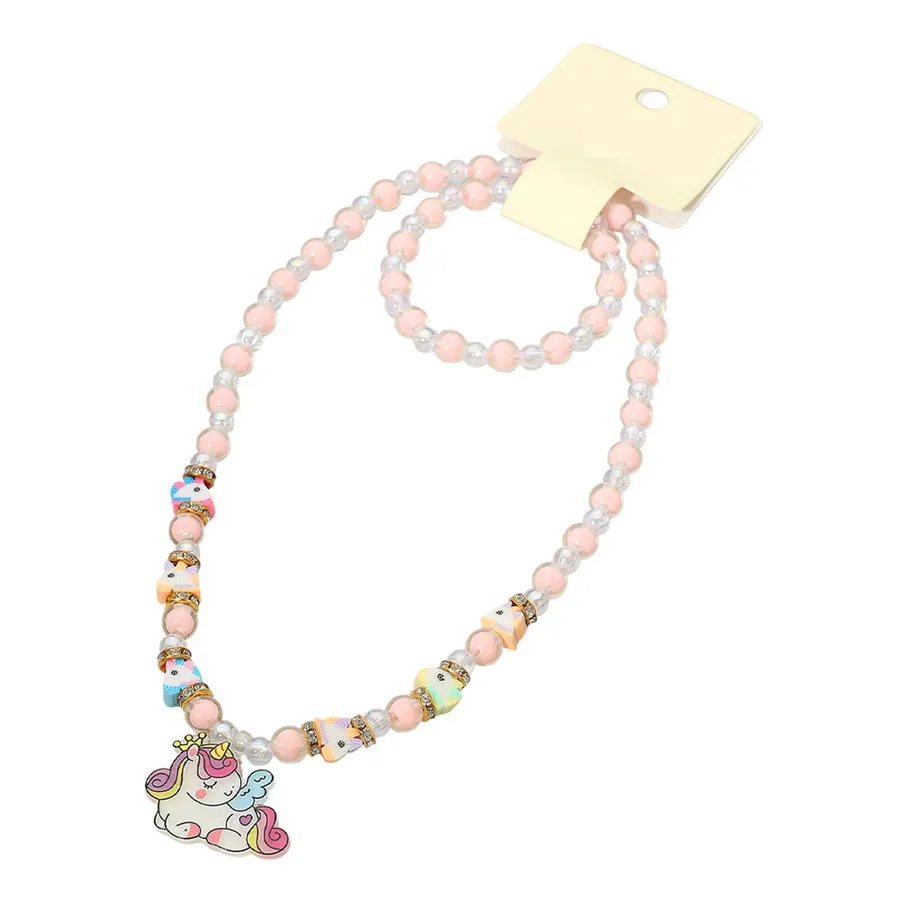 Unicorn Pendant Beaded Jewelry Set For Kids - Assorted — wholesale Apparel & Accessories by the case