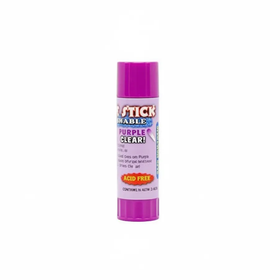 Washable Purple Glue Stick (1.48 oz) - Dries Clear Adhesive for School, Office, and Crafting — wholesale Toys & Games by the case