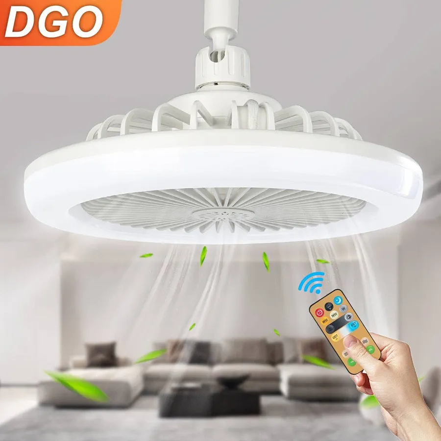 0907GG Mini Ceiling Fans with Lights Remote 9.4 Inch, Enclosed Socket Fan Light for Garage, Kitchen, Closet Store Room, — wholesale Apparel & Accessories by the case