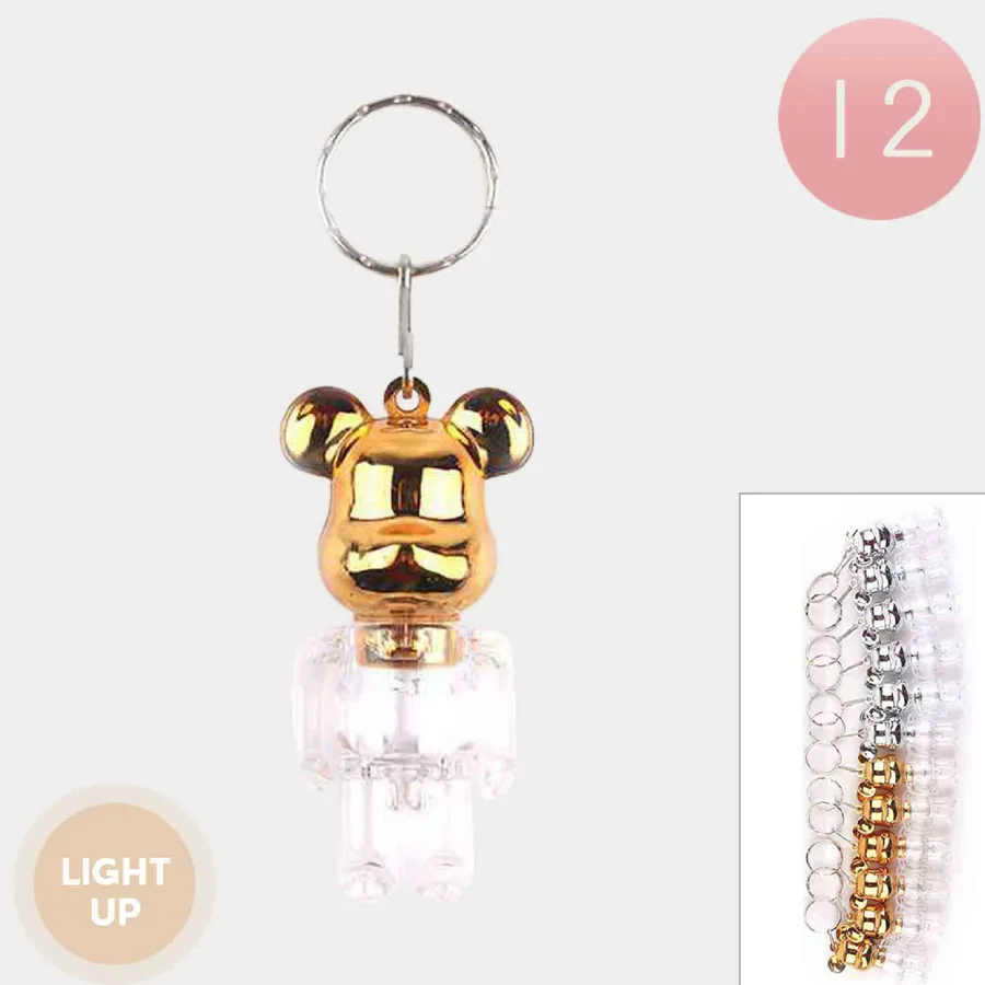 Light Up Bear Keychains For Bags — wholesale Keychains & Charms by the case