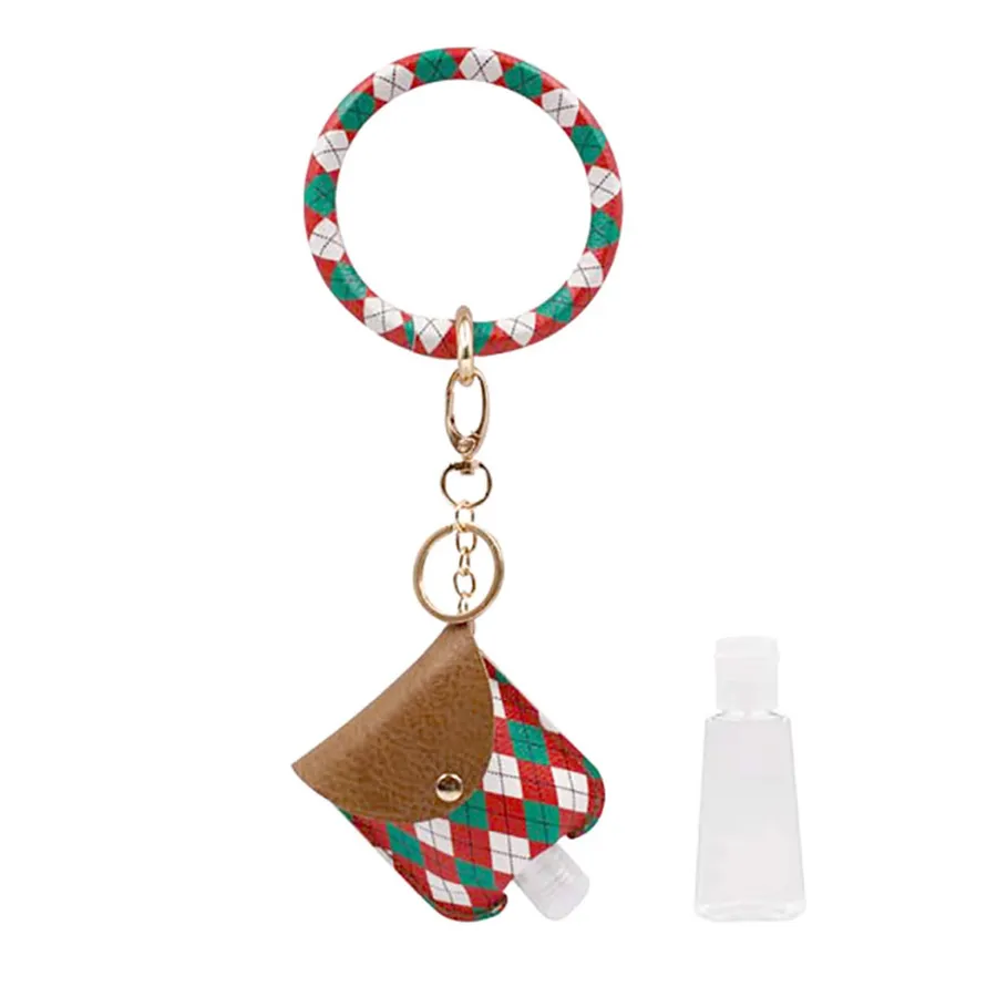 Christmas Tree Faux Leather Case with Empty Hand Sanitizer — wholesale Seasonal & Holiday by the case