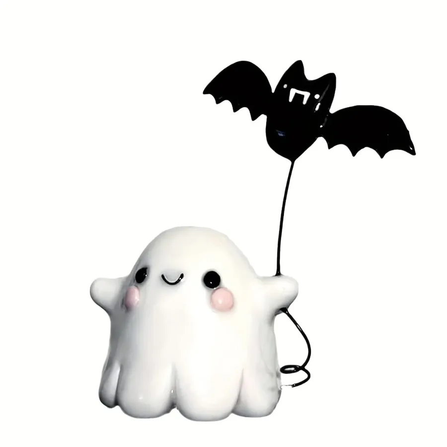 Ghost & Bat Statue – Resin Tabletop Decoration — wholesale Tech & Gadgets by the case