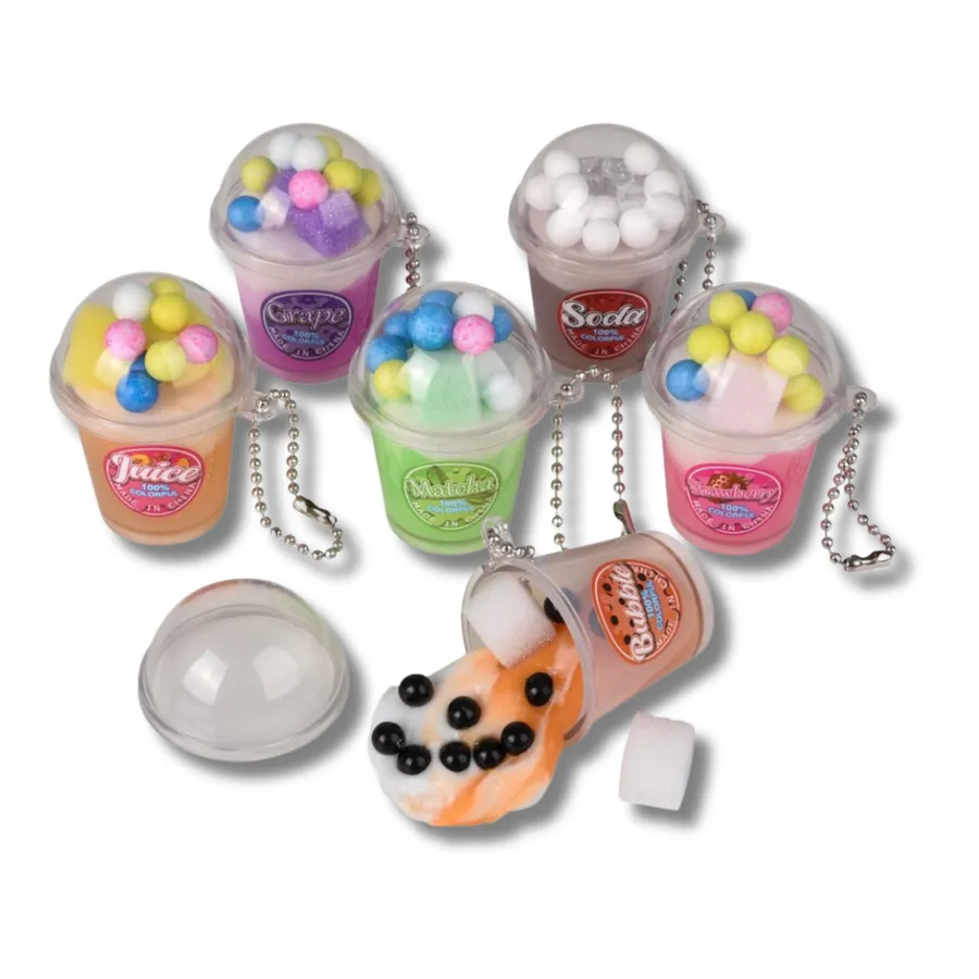 Mini Bubble Tea Slime Cups – Colorful, Squishy Fun Display — wholesale Fidgets & Sensory by the case