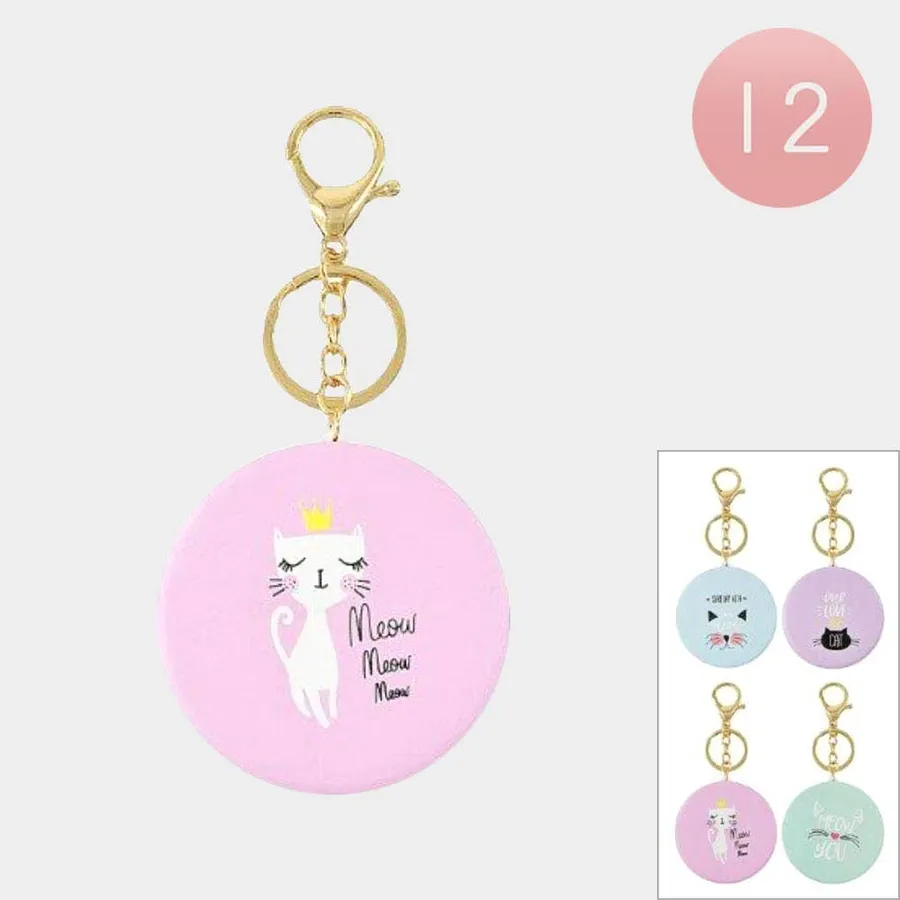 Animal Design Printed Compact Mirror Keychains for Kids — wholesale Keychains & Charms by the case