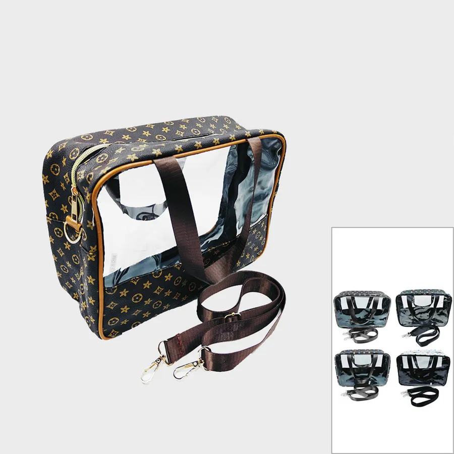 Transparent Printed Rectangular Crossbody Bags - Assorted — wholesale Bags & Backpacks by the case