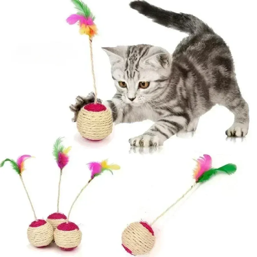 Sisal Cat Scratching Ball - Interactive Toy for Kittens — wholesale Pet by the case