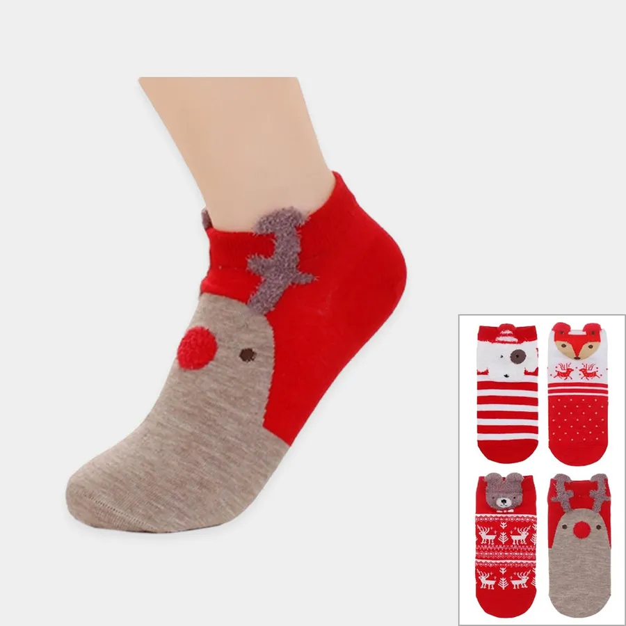Valentine Theme Animal Face Socks - Assorted — wholesale Seasonal & Holiday by the case