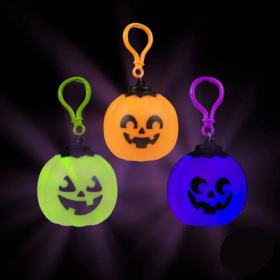 Pumpkin Light Up Backpack Clip- Assorted — wholesale Bags & Backpacks by the case