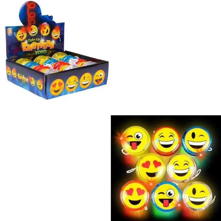 Light Up Emoticon Yoyo Fidget Kids Toy - Assorted — wholesale Fidgets & Sensory by the case