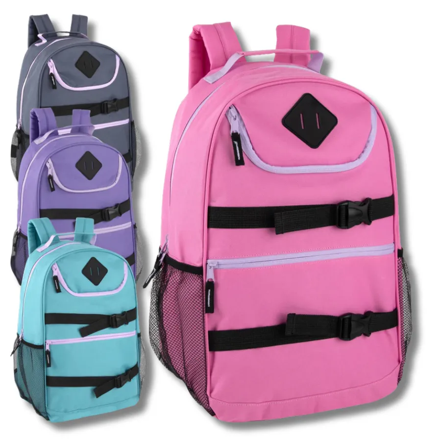 Large Capacity Double Buckle Backpack -Assorted — wholesale Bags & Backpacks by the case