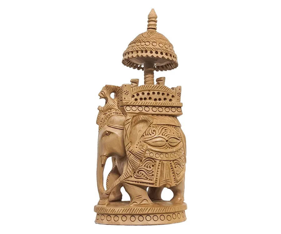 Exotic Wooden Maharaja Elephant Statue - Keeraft Home Gifts — wholesale Toys & Games by the case
