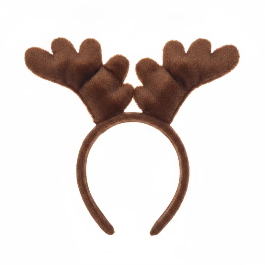 Plush Reindeer Antler Headband - Festive Christmas Decor and Holiday Party Seasonal Accent — wholesale Plush & Squishies by the case