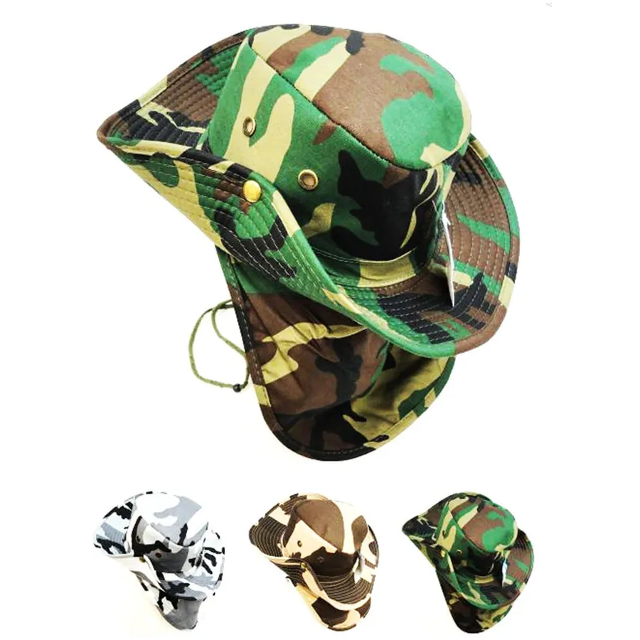 Camouflage Bucket Hats with Flap — wholesale Apparel & Accessories by the case